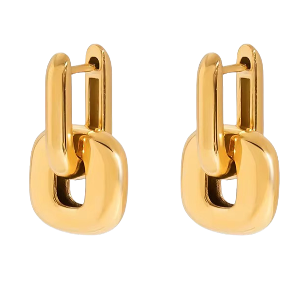 Aretes Dorados 2 en 1