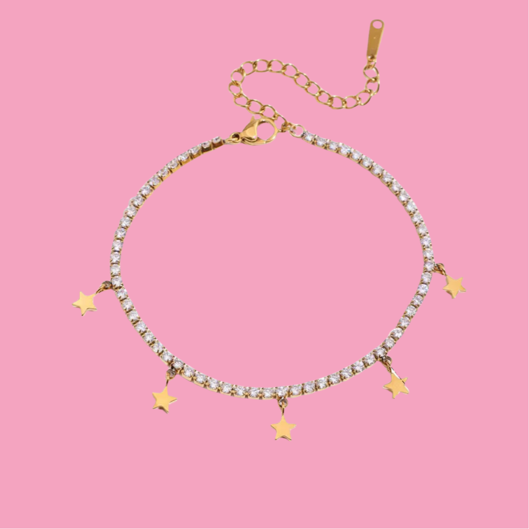 Pulsera Tennis Estrellas Colgantes