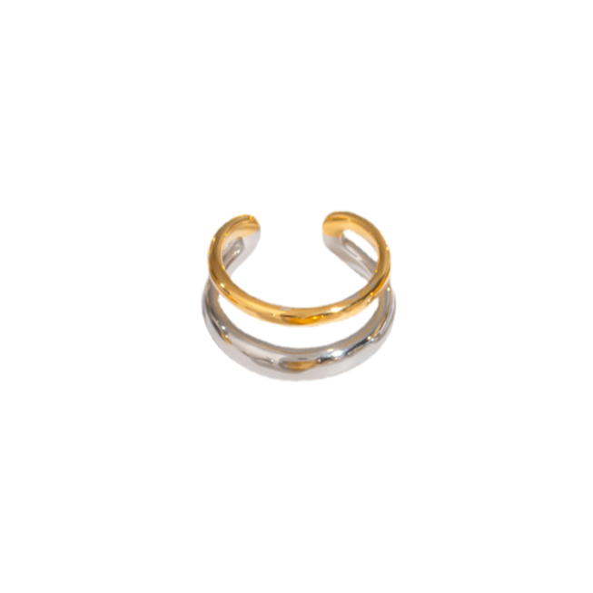 Anillo Doble Abierto Bicolor
