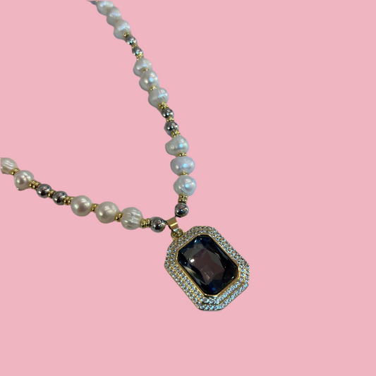 Collar Perlas Piedra