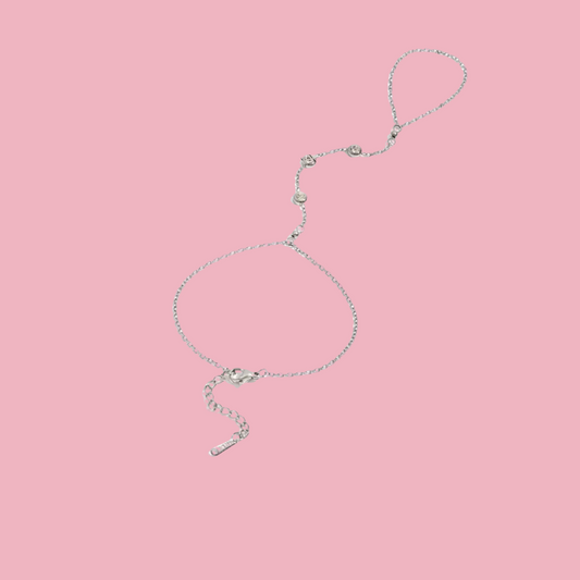 Pulsera Anillo Piedras Plata