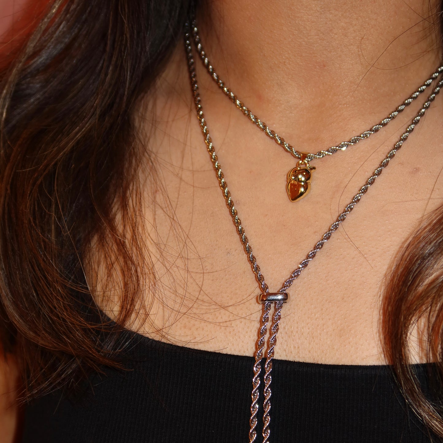 Collar Corazon Bicolor