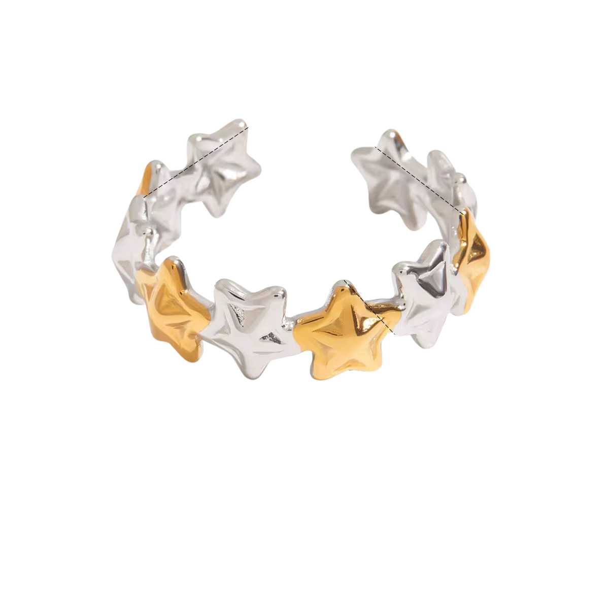 Anillo Multiestrellitas Bicolor