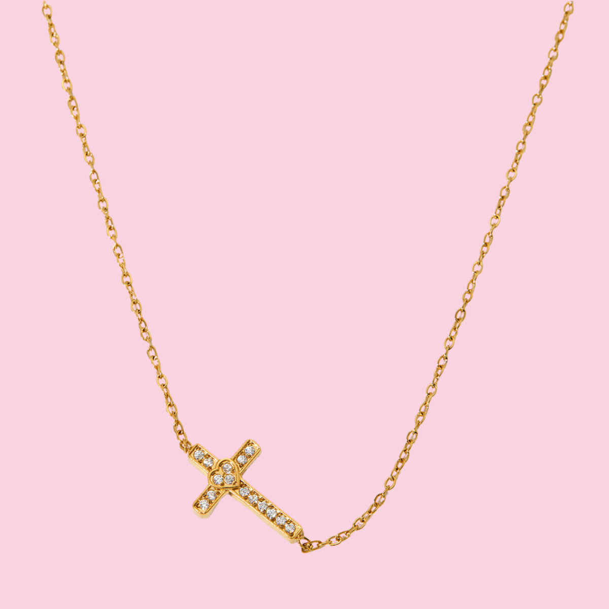 Collar Cruz Corazon Horizontal