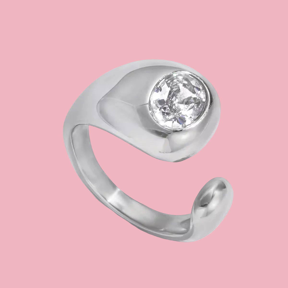 Anillo Mid Piedra Plata