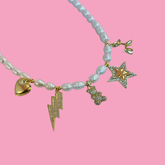 Collar Charms Perlas