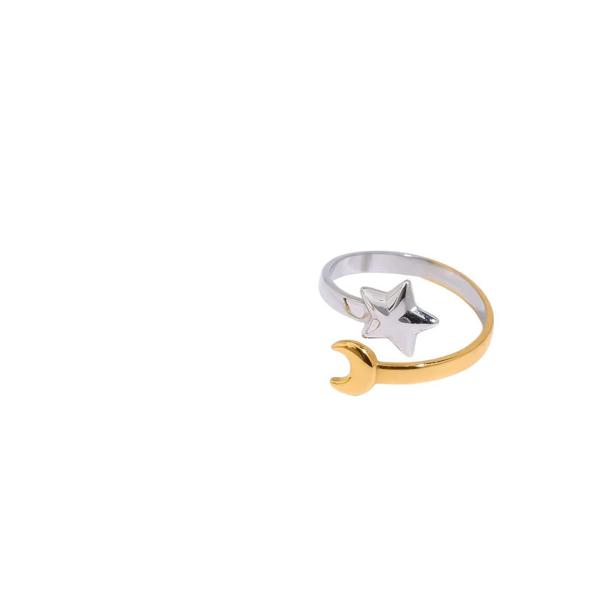 Anillo luna estrella bicolor