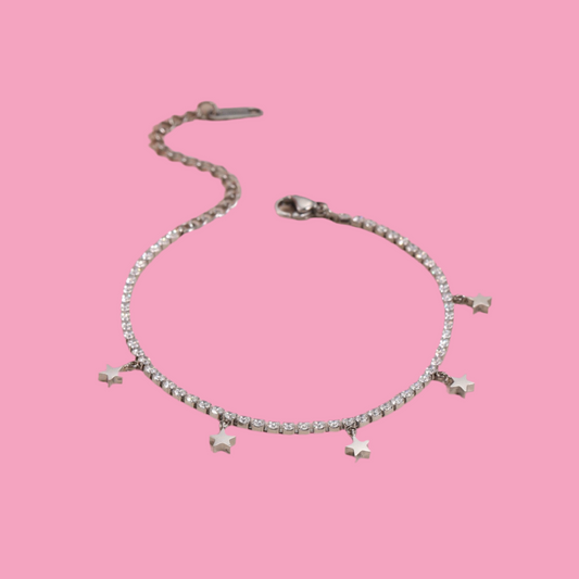 Pulsera Tennis Estrellas Colgantes