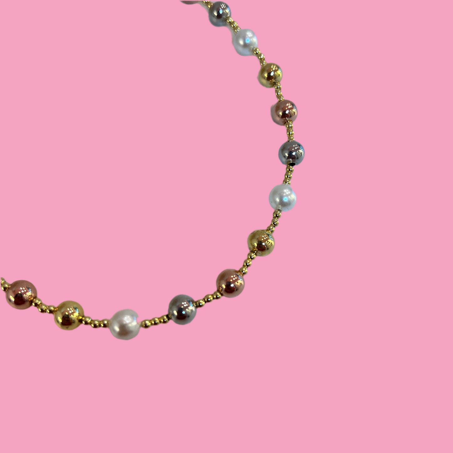 Collar Perlas Tricolor