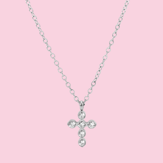 Collar Cruz Mini Piedras