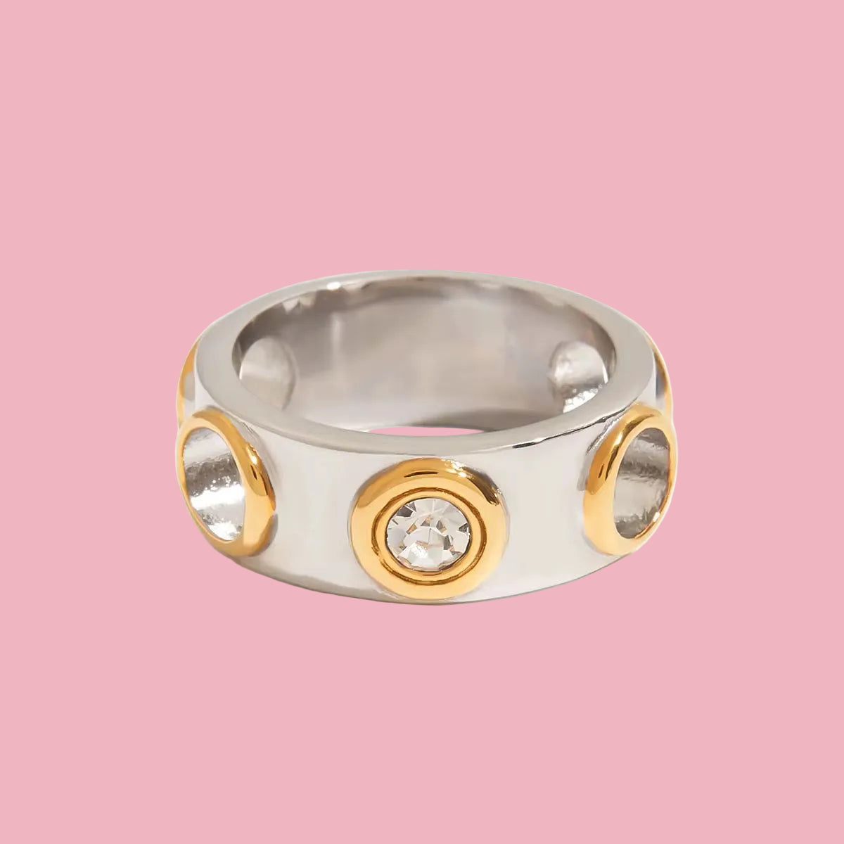 Anillo Círculos con Zirconia