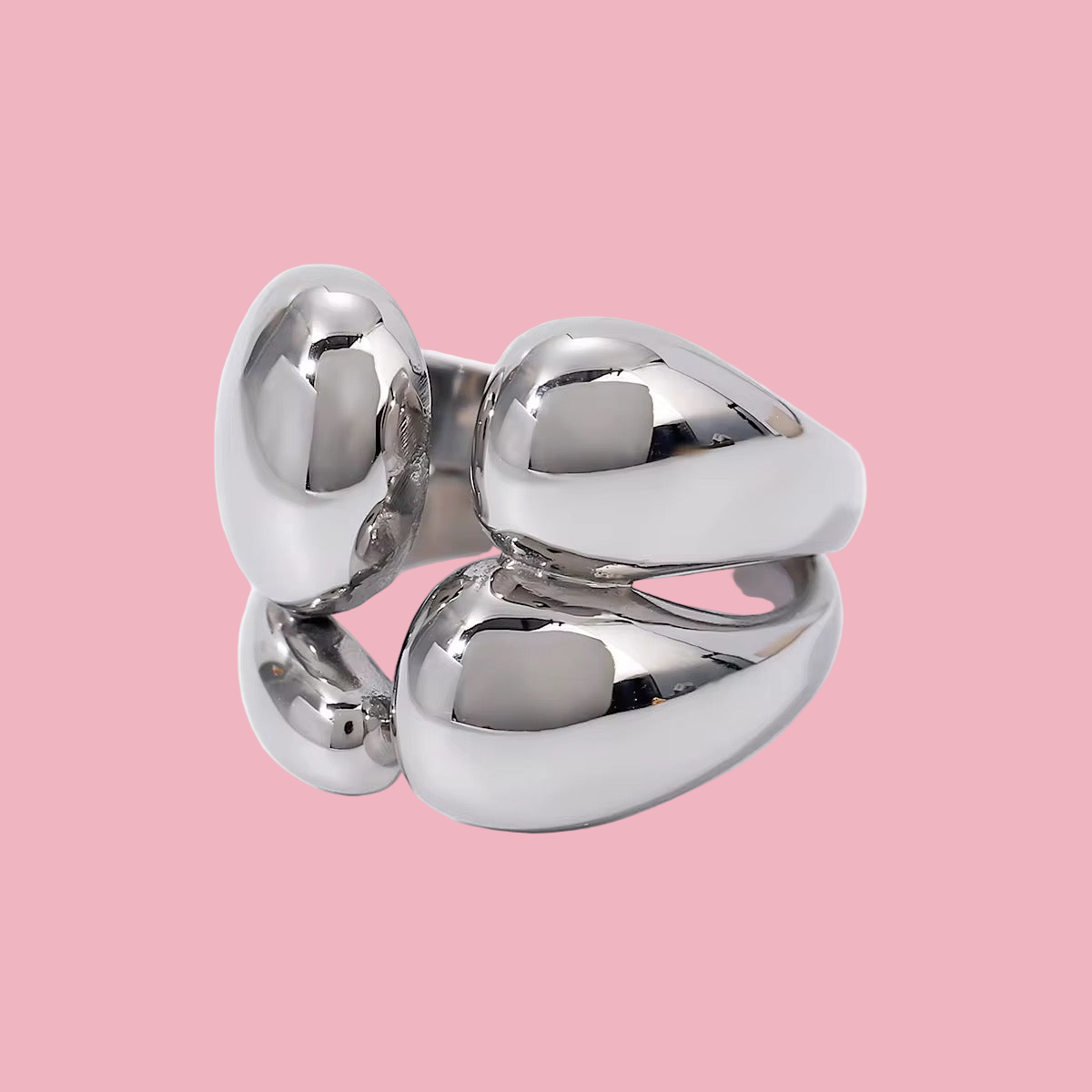 Anillo Abrazo Plateado