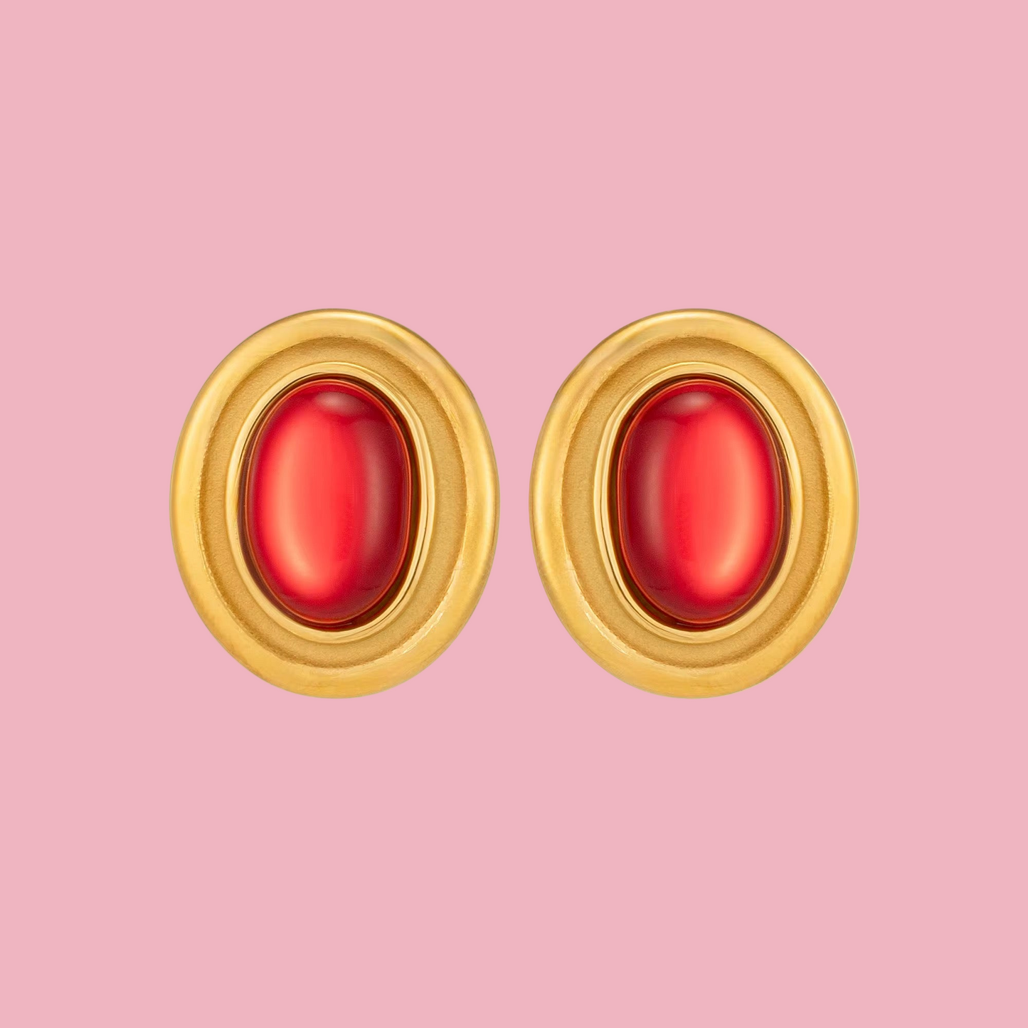 Aretes Oval Red