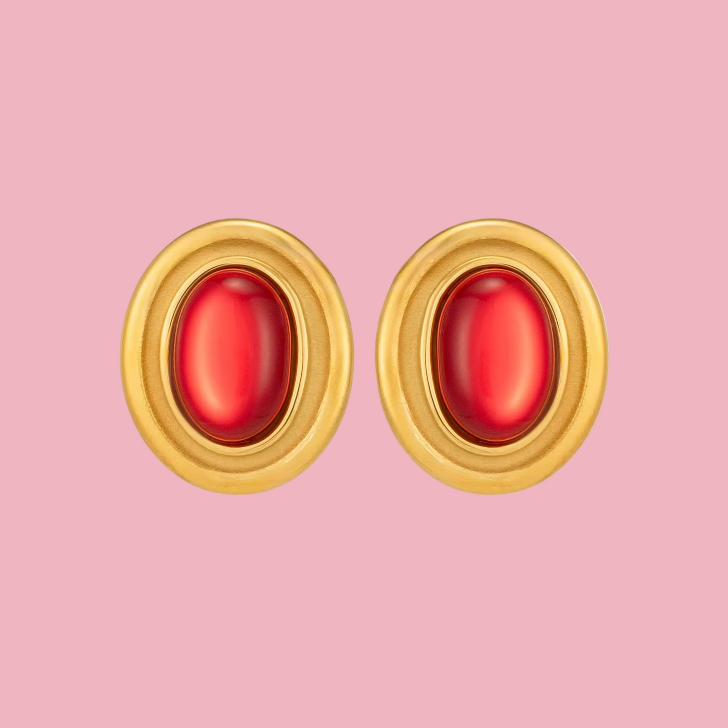 Aretes Oval Red