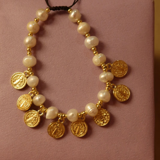 Pulsera San Benito Perlas Ajustable