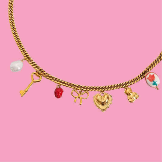 Collar Charms Llave Osito