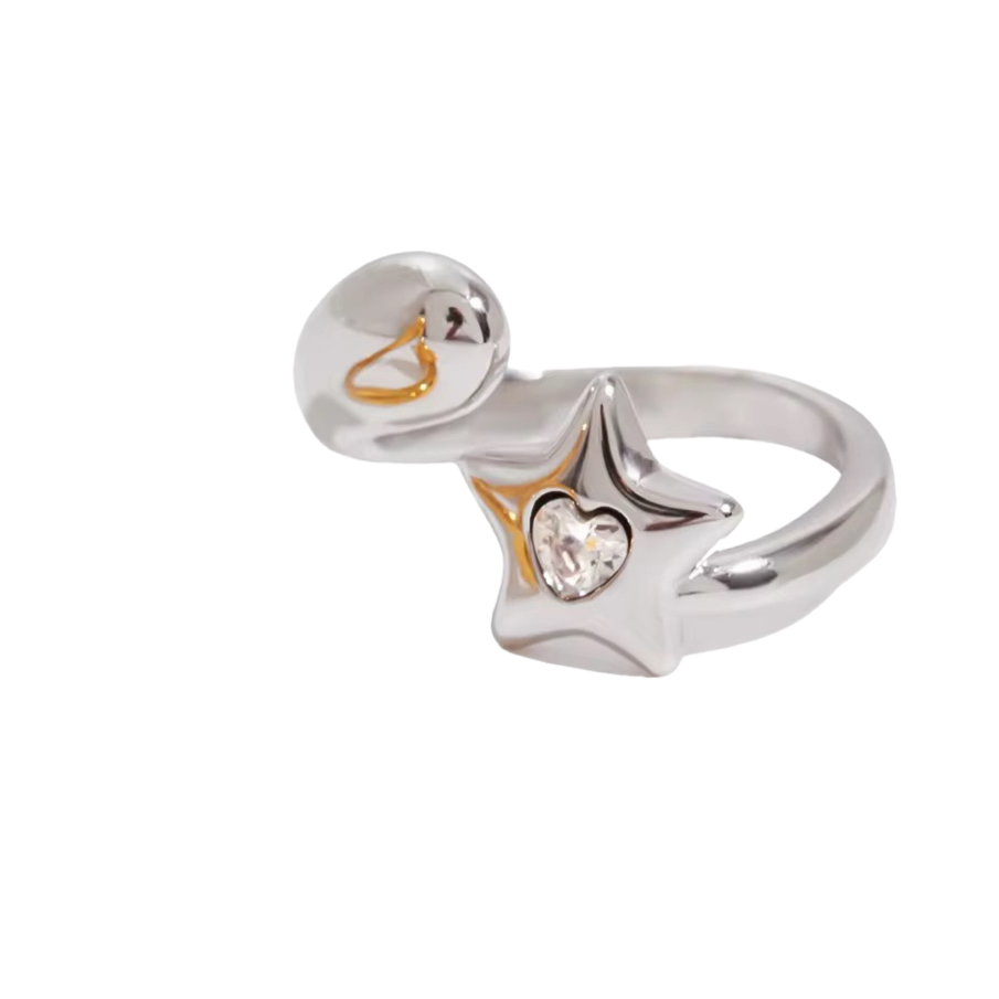Anillo Estrella Gota Plata