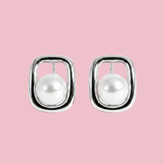Aretes “Perla Rectángulo”