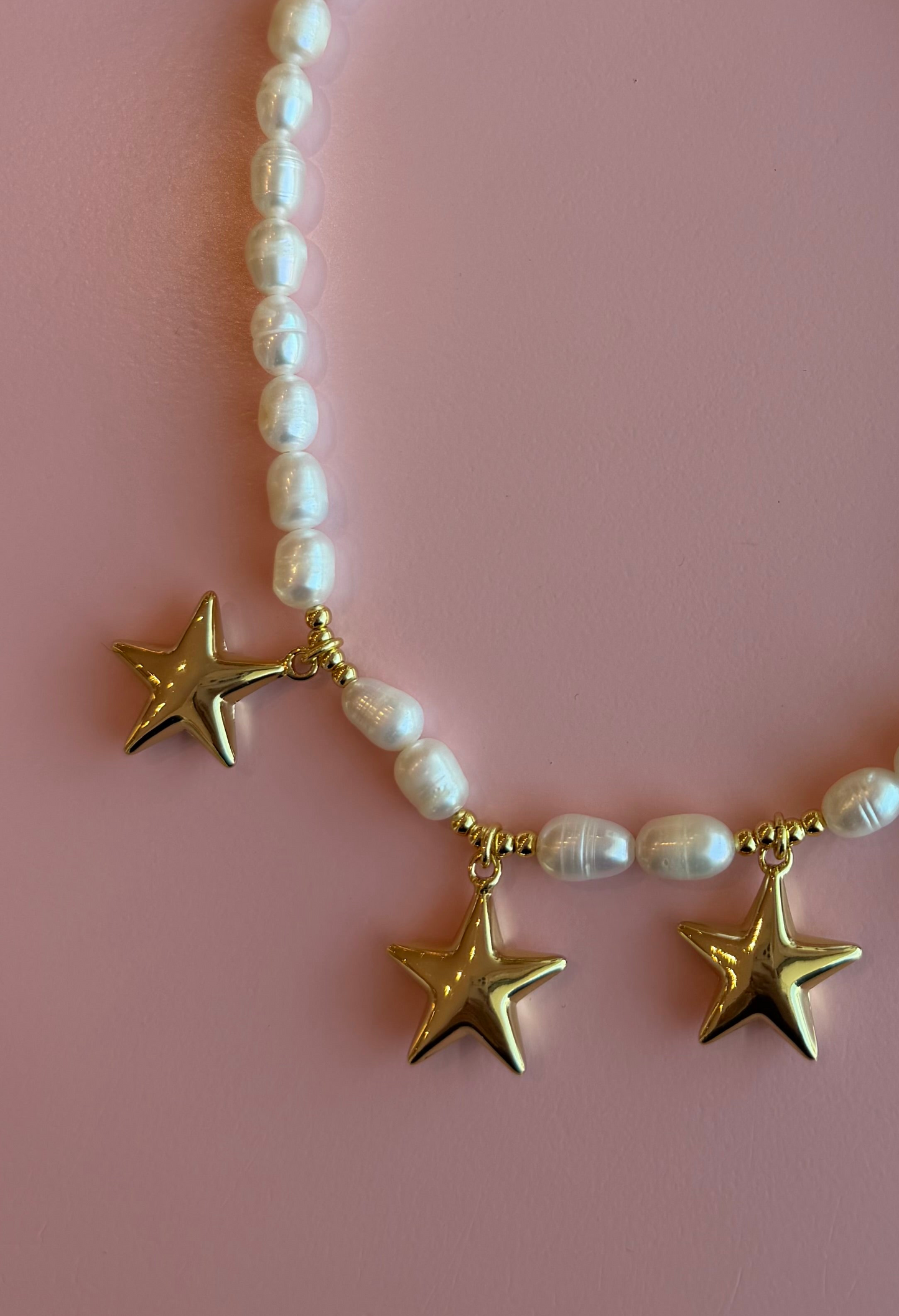 Collar Perlas Charms Estrellas