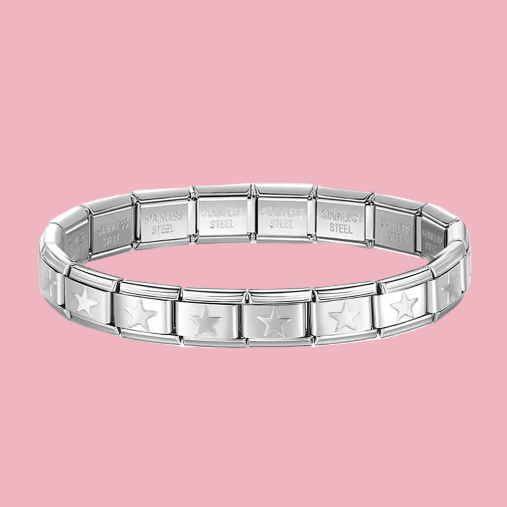 Pulsera Italiana Estrellas Plata