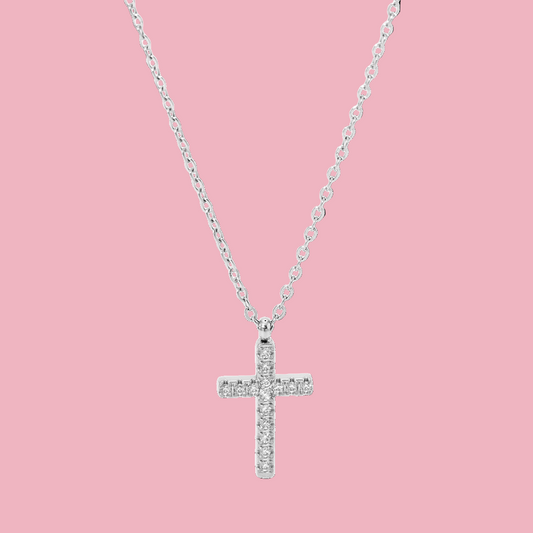 Collar Cruz Mini Acero