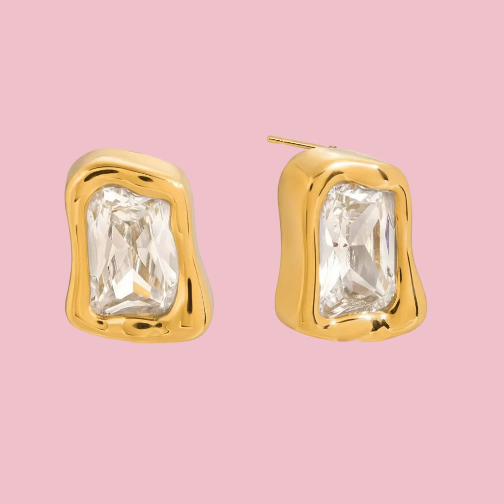 Aretes Piedra Rectangular