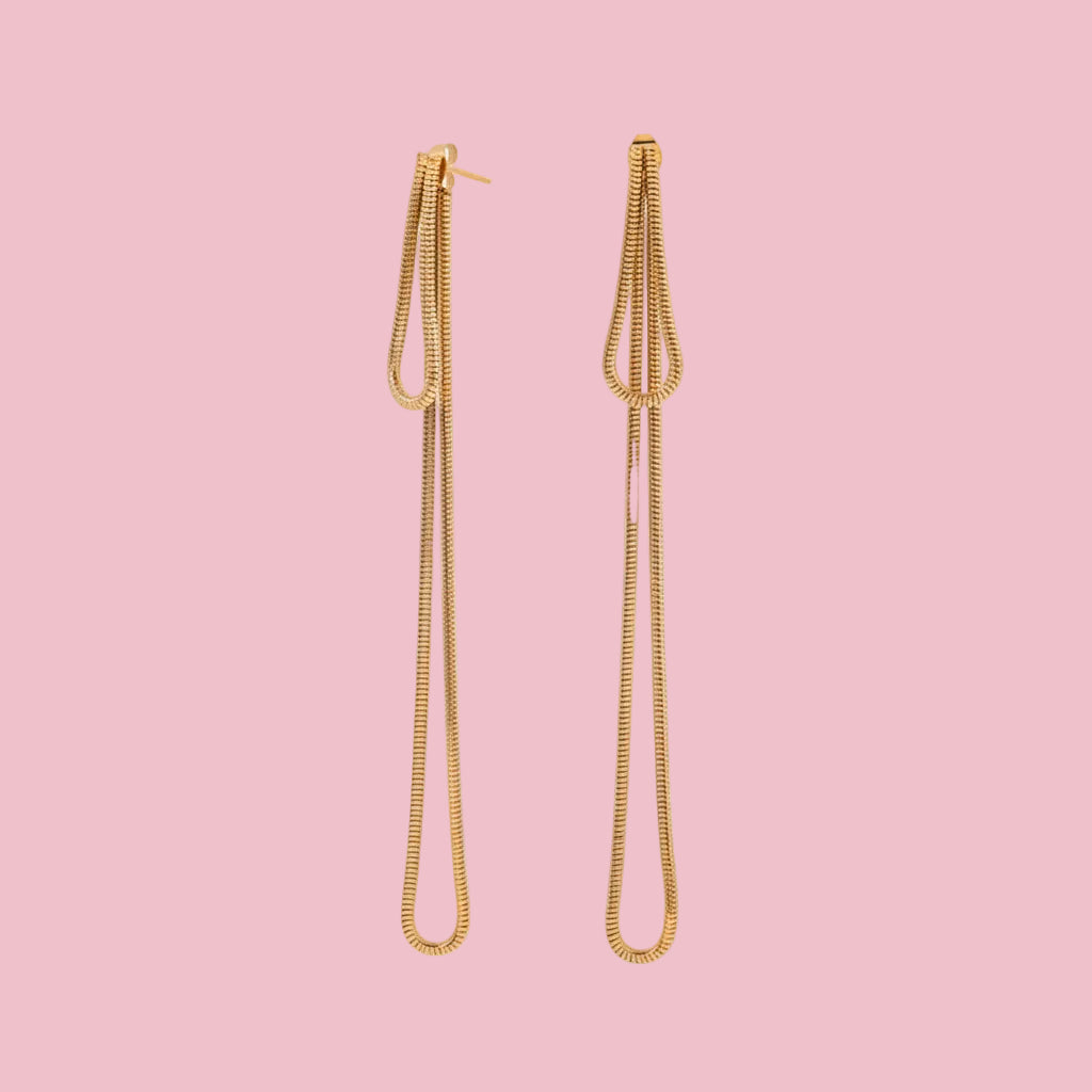 Aretes Fettuce Gold