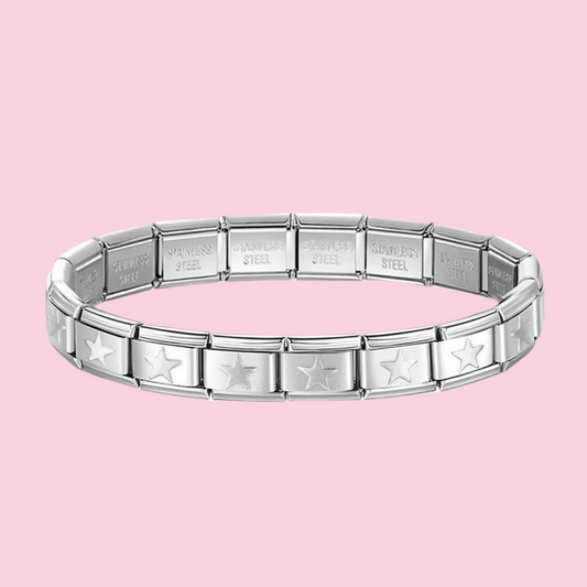 Pulsera Italiana Estrellas Plana