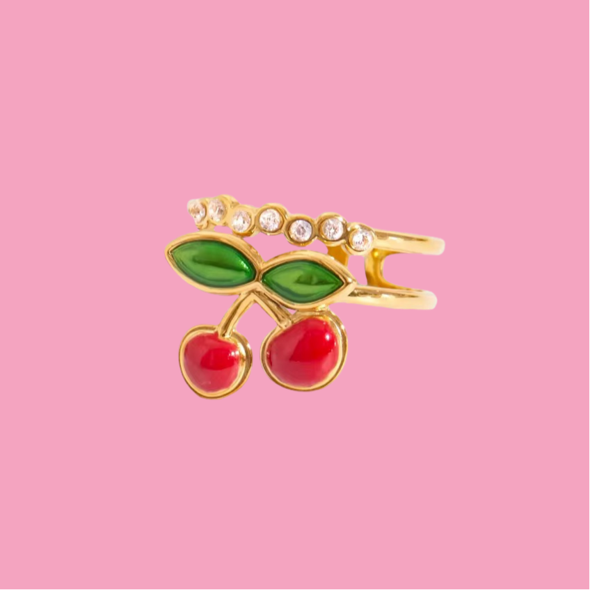 Anillo Cereza Zirconia