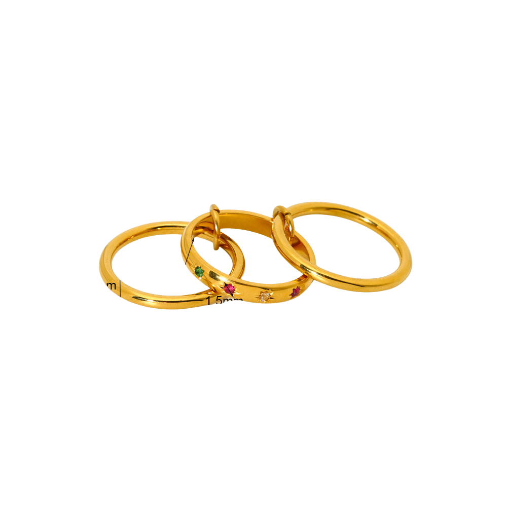 Anillo Triple Destellos