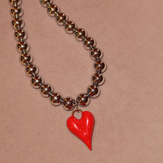 Collar “Silver Red Heart”