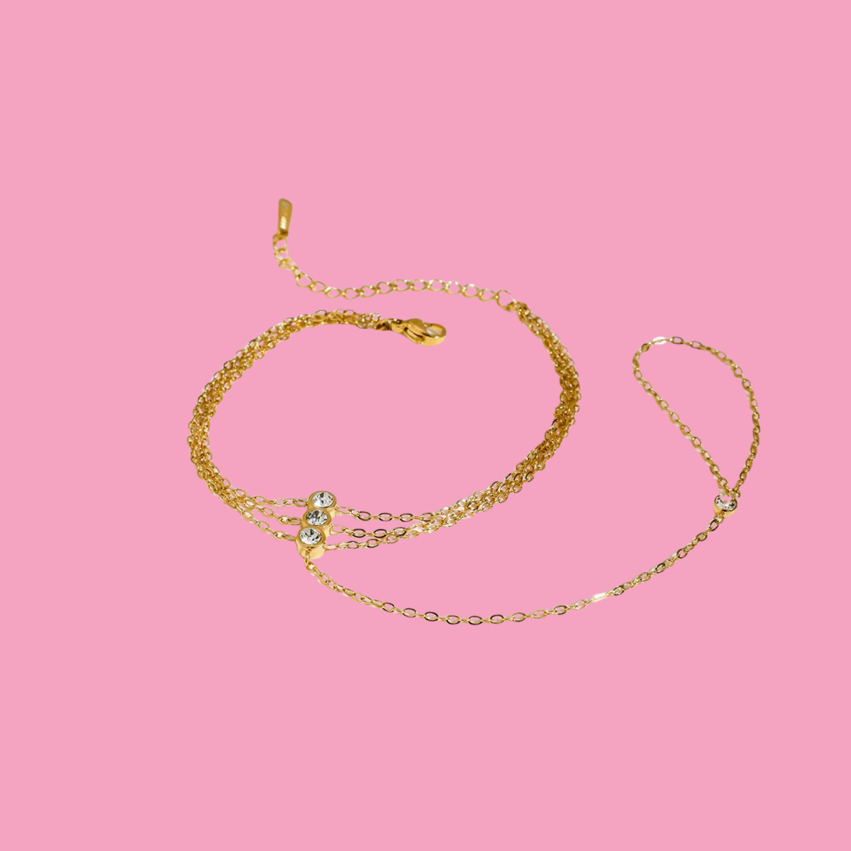 Pulsera Anillo Triple Zirconia