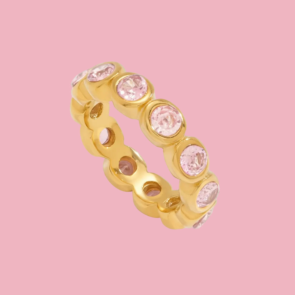 Anillo Piedra Redonda Pink