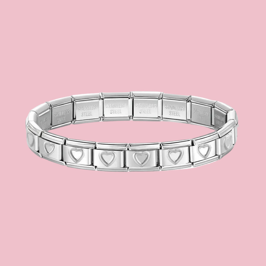 Pulsera Italiana Corazones