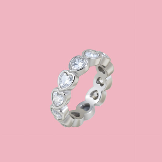 Anillo Corazones Piedras