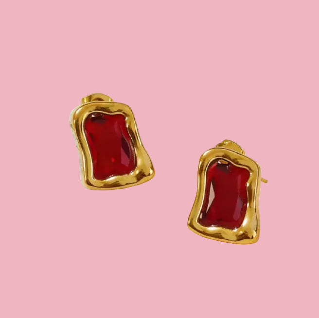 Aretes Piedra Rectangular