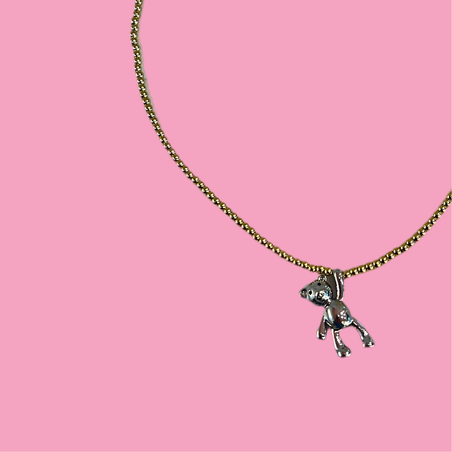 Collar Osito Colgante Plata