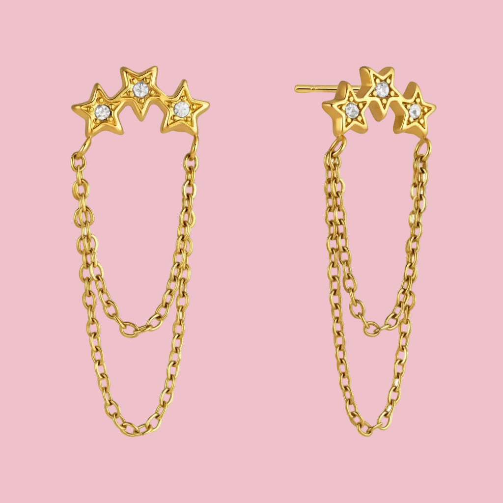 Aretes “Chain Stars”