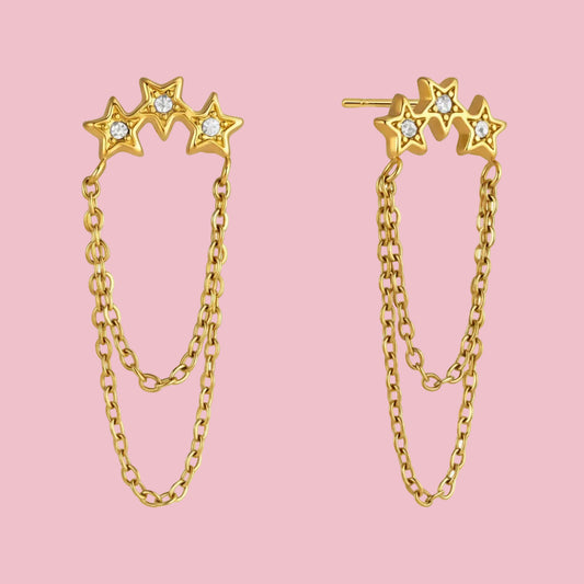Aretes “Chain Stars”
