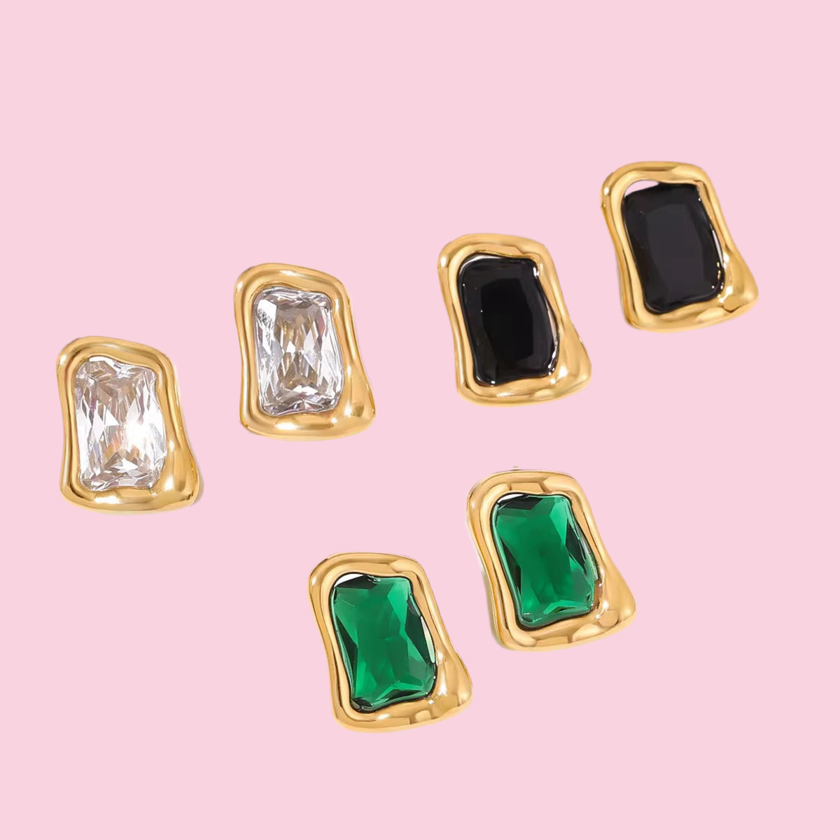 Aretes Piedra Rectangular