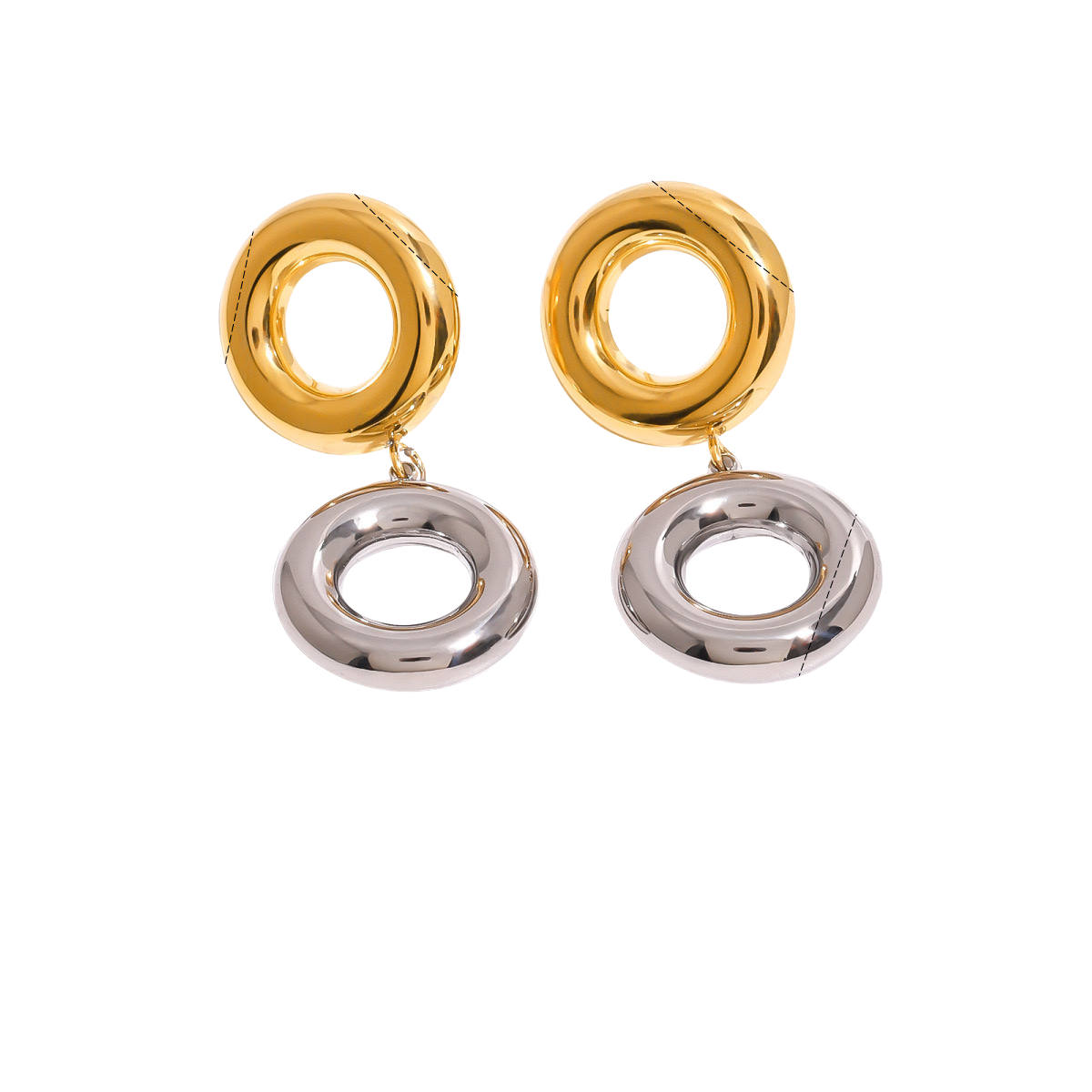 Aretes Donitas bicolor