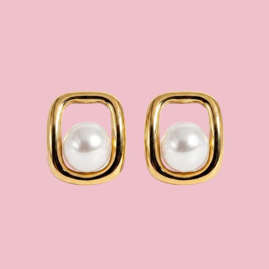 Aretes “Perla Rectángulo”