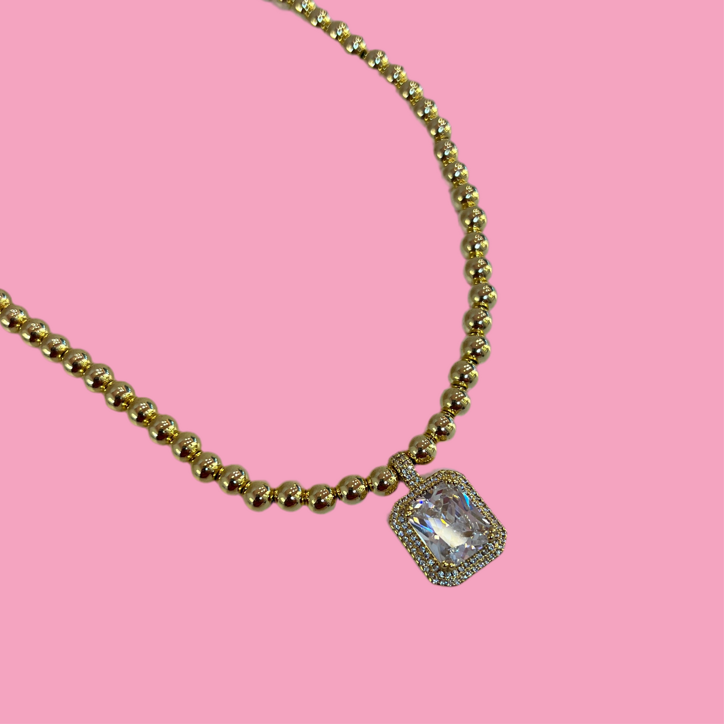 Collar Bolitas Con Piedra