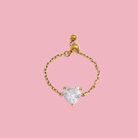 Pinky Ring Piedra Corazon