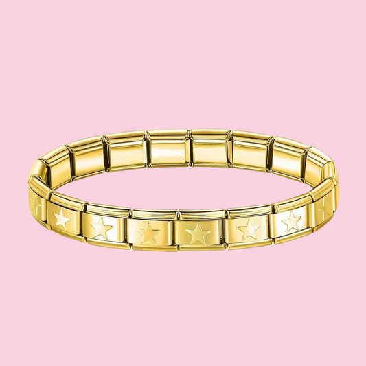Pulsera Italiana Estrellas Plana