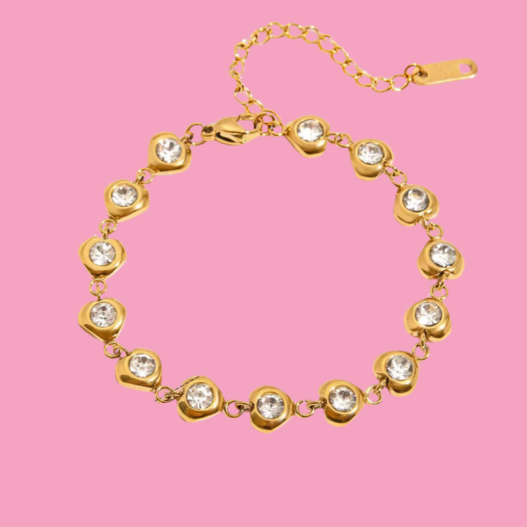 Pulsera Corazones Piedra