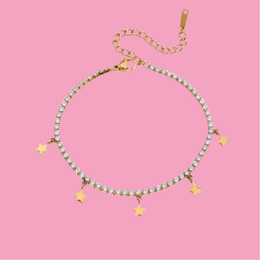 Pulsera Tennis Estrellas Colgantes