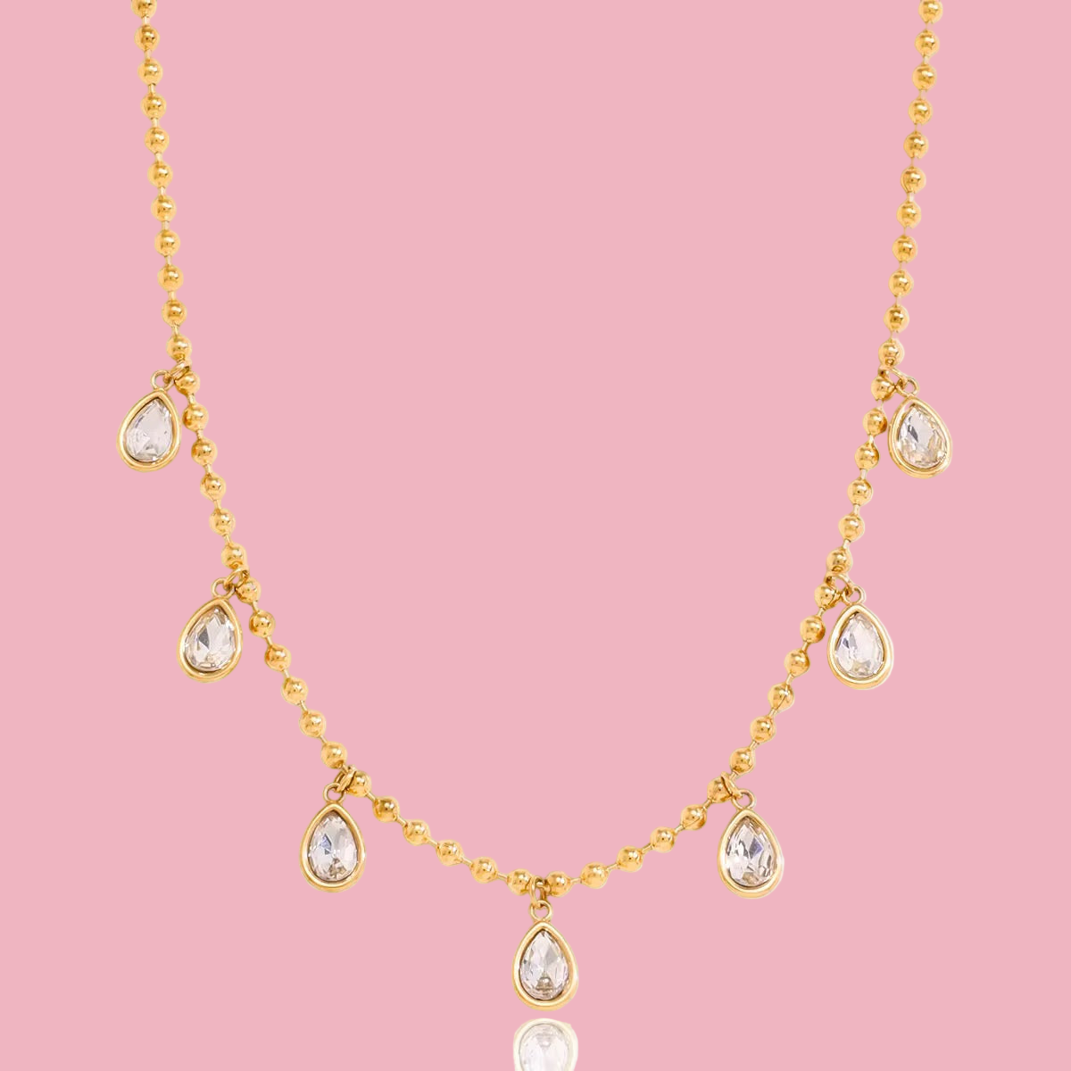 Collar Dijes Zirconia Óvalos