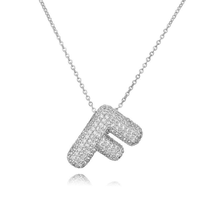 Collar Inicial Zirconia Burbuja