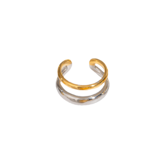 Anillo Doble Abierto Bicolor